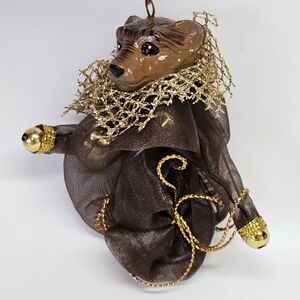 NEW VINTAGE Katherine's Collection Bear Charm Bell Bag Ornament Wayne Kleski